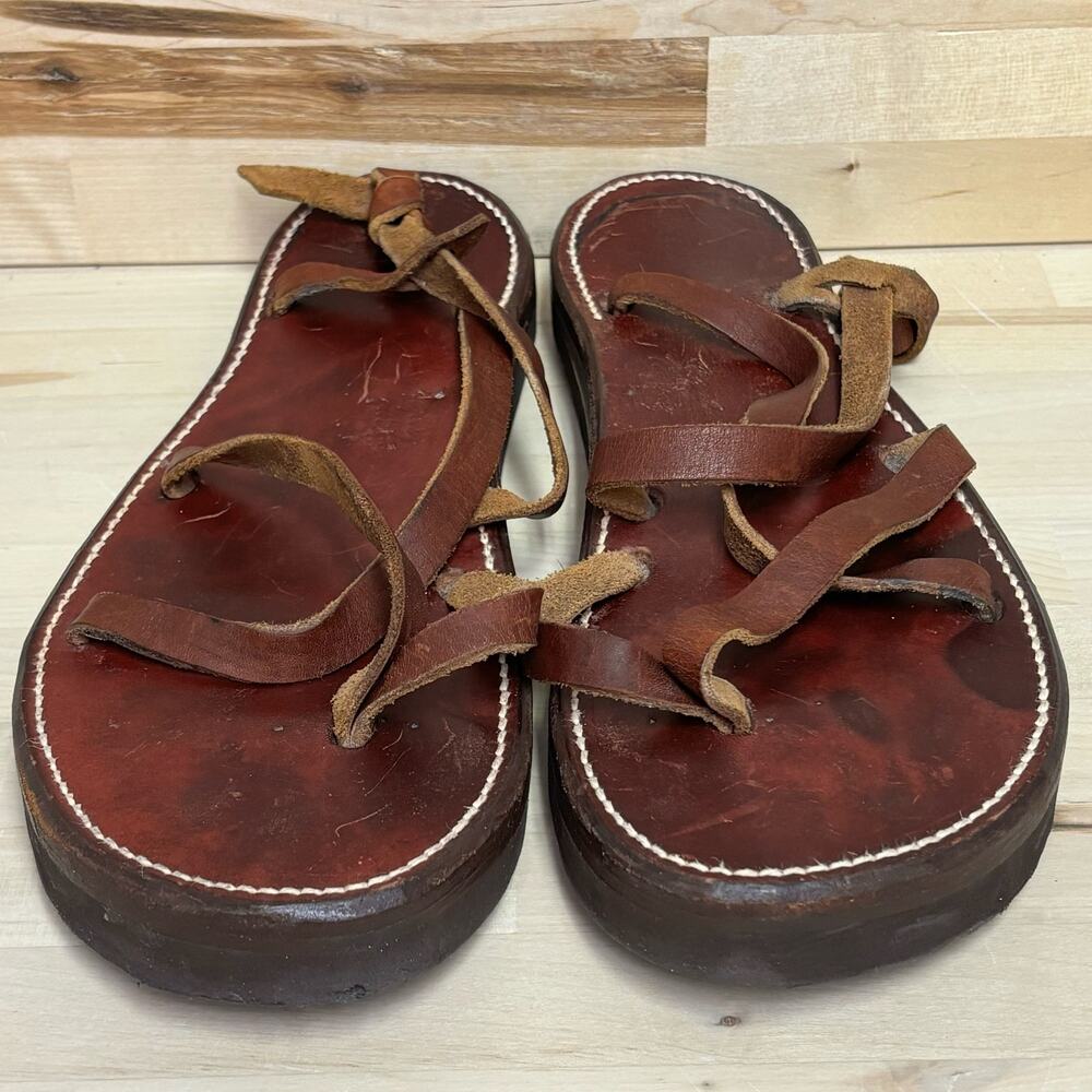Paul Taylor Handmade Leather Boho Hippie Sandals M8 W10 - Picture 2 of 10